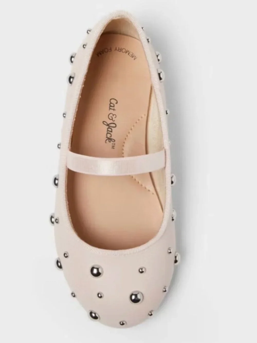 NEW Toddler Heather Stud Ballet Flats - Cat & Jack™ Blush 12T